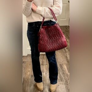 COACH Madison Gathered Twist Leather Shoulder Bag - Brick Red. Very gently used.